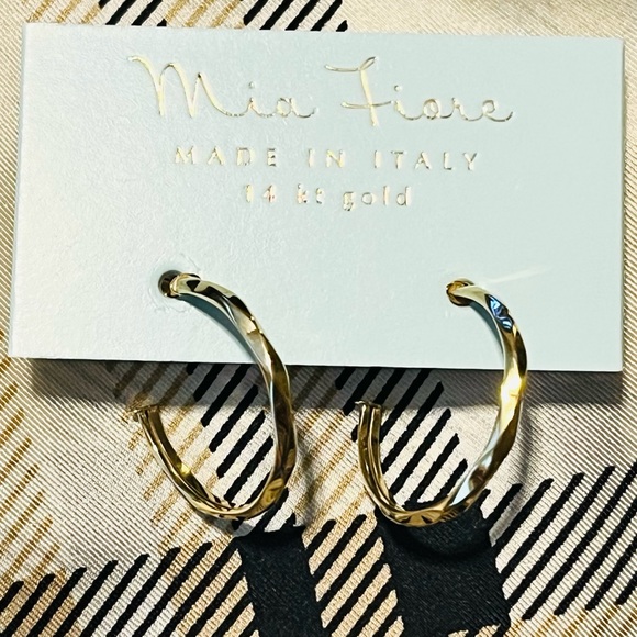 New MIA FIORE 14KKT Gold 20mm Hoop Earrings Made In Italy  NEW - Picture 11 of 11
